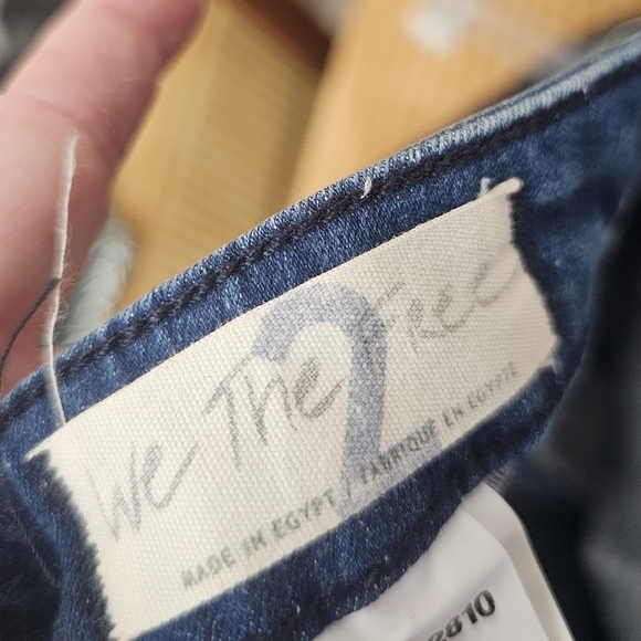 Free People Women's Blue Notched Front Wrap Button Denim Mini Skirt - Picture 5 of 5